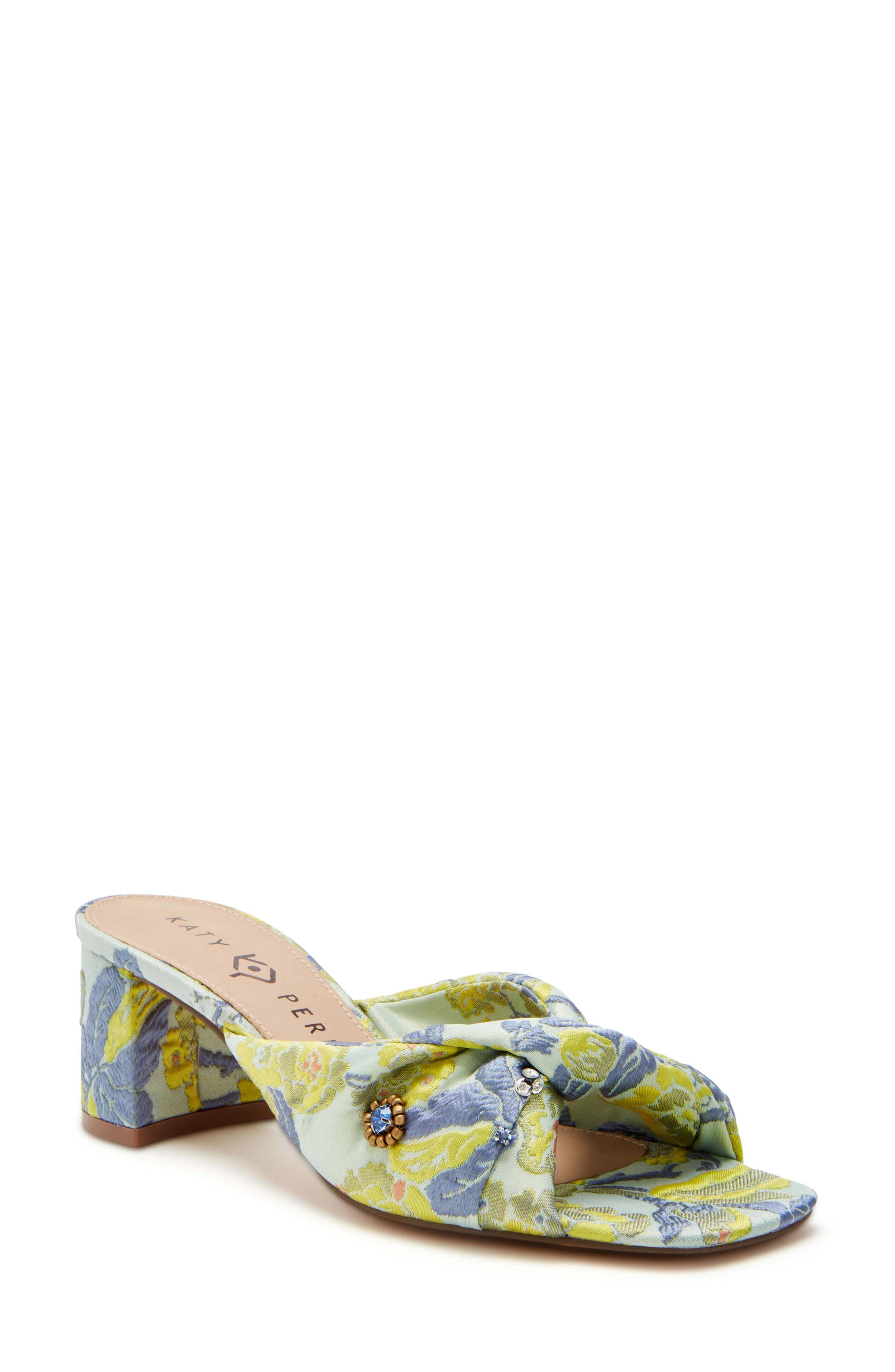 The Tooliped Twisted Sandal, Main, color, GREEN FIG MULTI