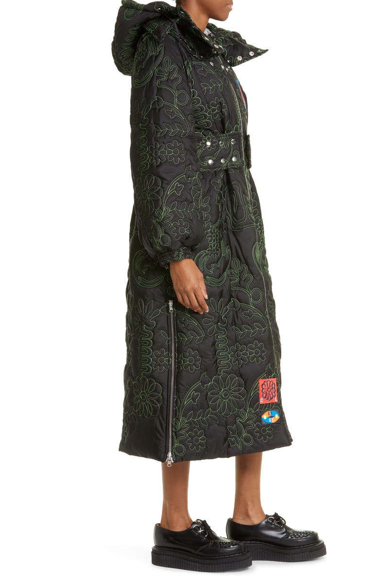 Chopova Lowena Floral Quilted Reversible Puffer Coat, Alternate, color,