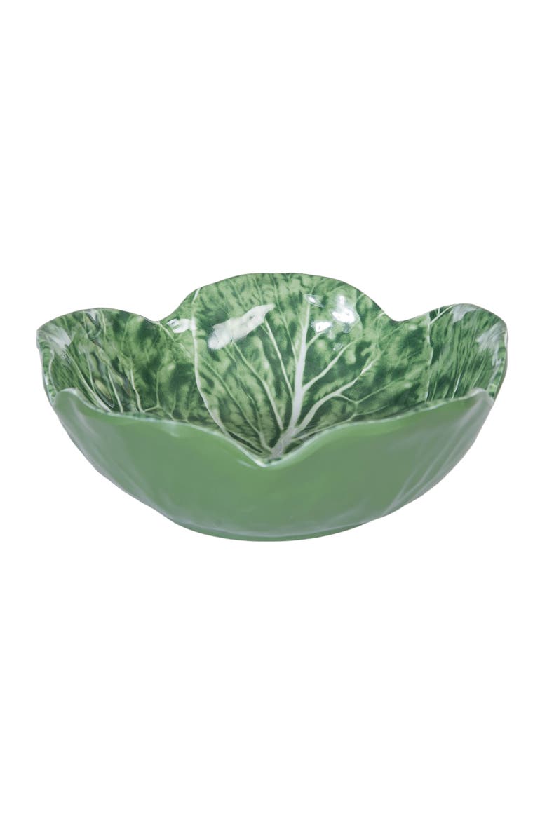 Cabbage Leaf Set of 4 Cereal Bowl Dishes 4.72", Alternate, color, Green