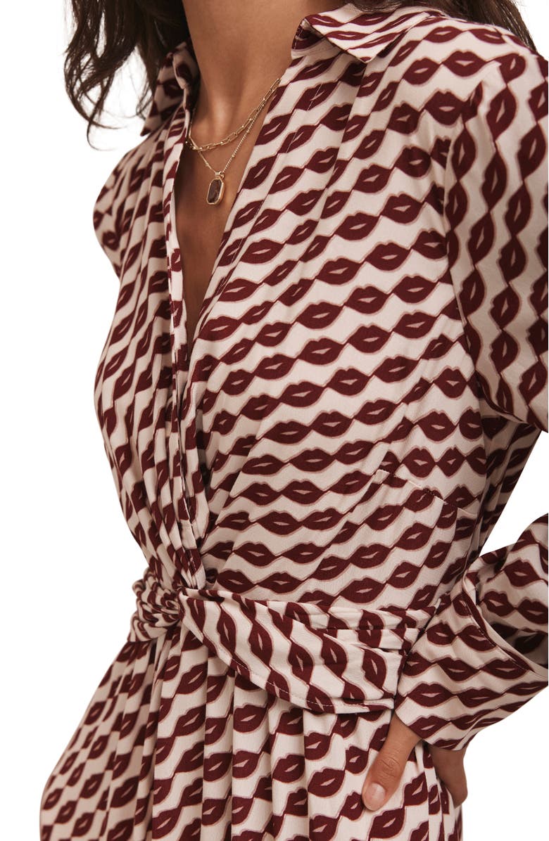 MINT VELVET Lip Print Shirt Dress, Alternate, color, Red