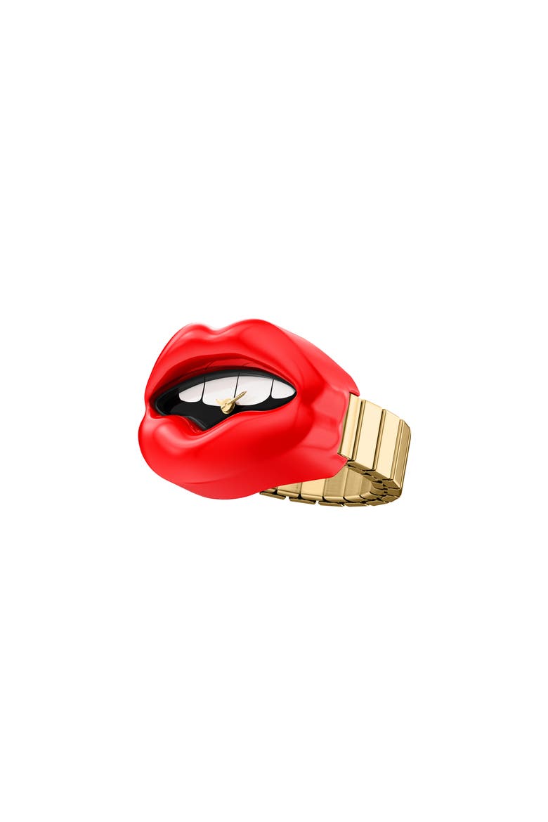 Red Lips Ring Watch, 23.3mm, Alternate, color, RED