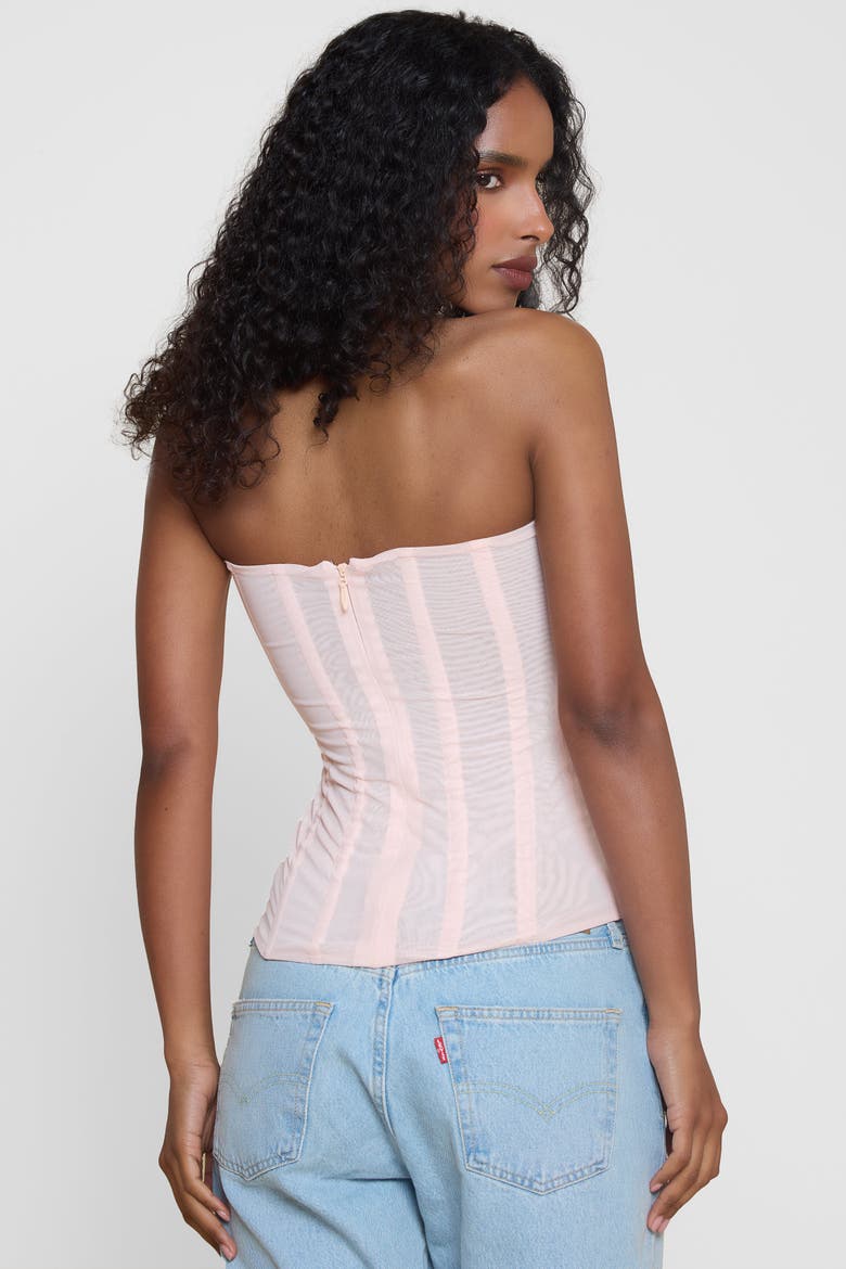 Muse Mesh Corset Top, Alternate, color, Pink
