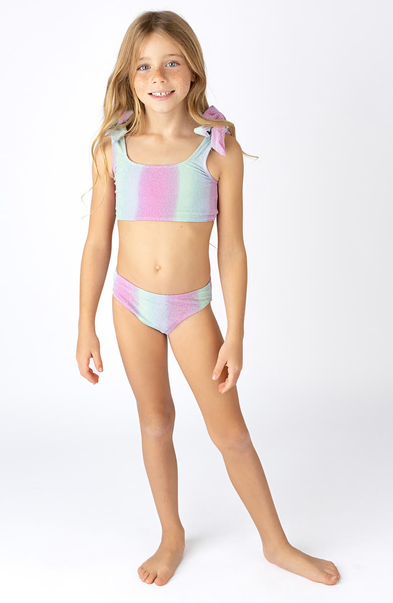 Shade Critters Kids' Ocean Ombré Shimmer Two-Piece UPF 50+ Swimsuit, Alternate, color,
