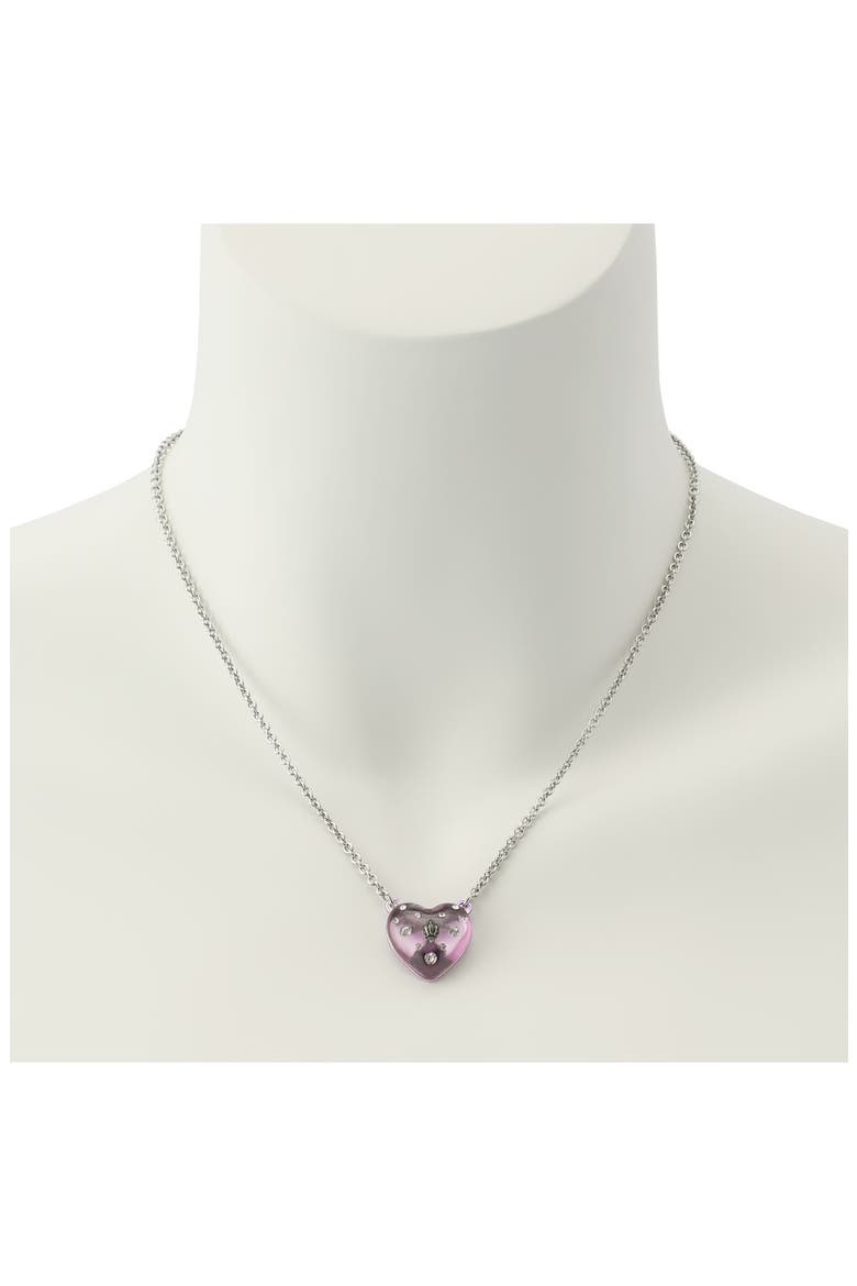 Resin Heart Pendant Necklace, Alternate, color, PURPLE