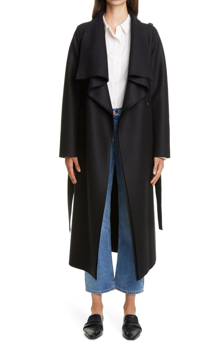 Harris Wharf London Volcano Belted Wool Coat, Main, color, 