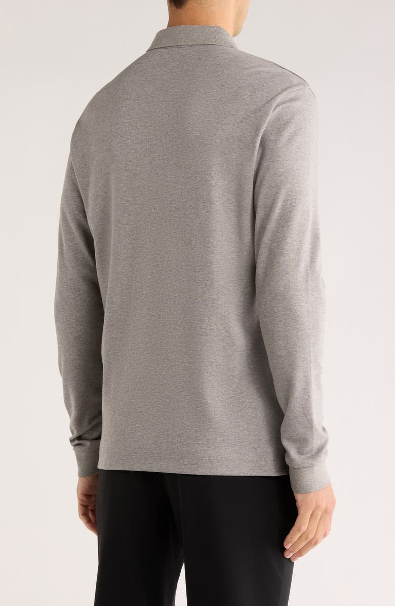 BOSS Pado Long Sleeve Cotton Polo, Alternate, color, Grey