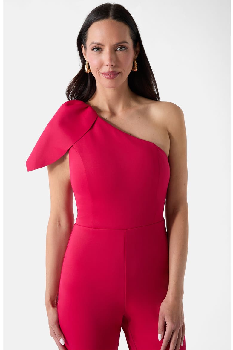 Andrea One-Shoulder Scuba Crepe Jumpsuit, Alternate, color, G6M6-BRIGH