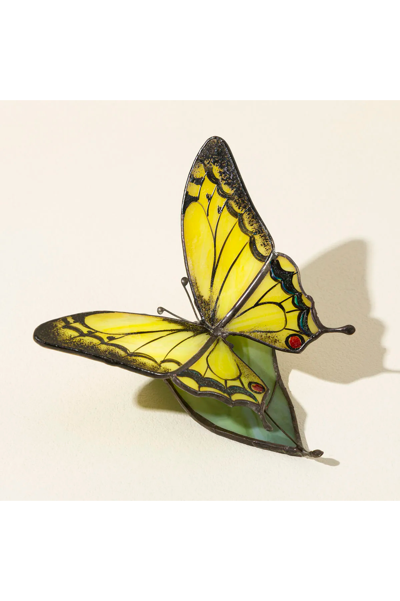 Stained Glass Butterflies with a Message, Alternate, color, Yellow (happiness, optimism)