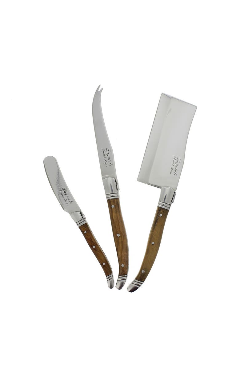 FRENCH HOME 3-Piece Laguiole Connoisseur Olive Wood Cheese Set, Alternate, color, Olive Wood