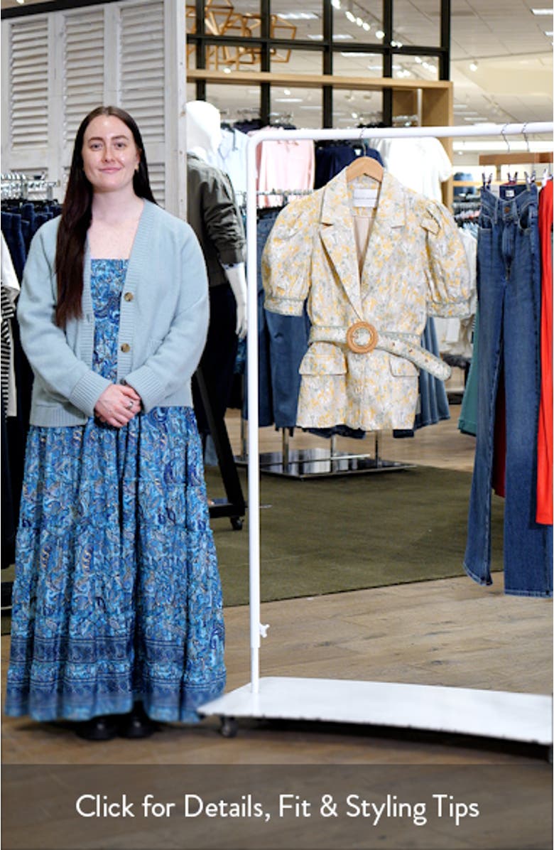 Floral Embroidered Puff Sleeve Blazer, sales video thumbnail