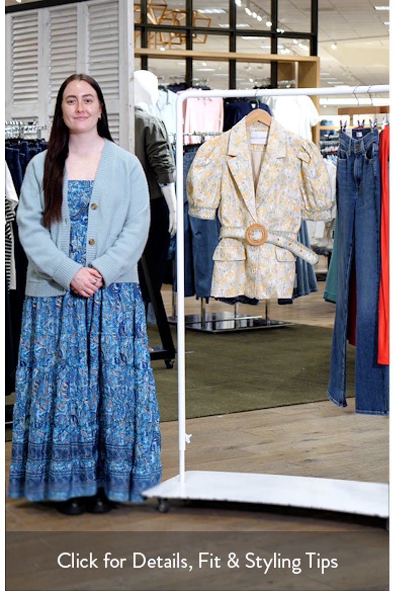 Floral Embroidered Puff Sleeve Blazer video