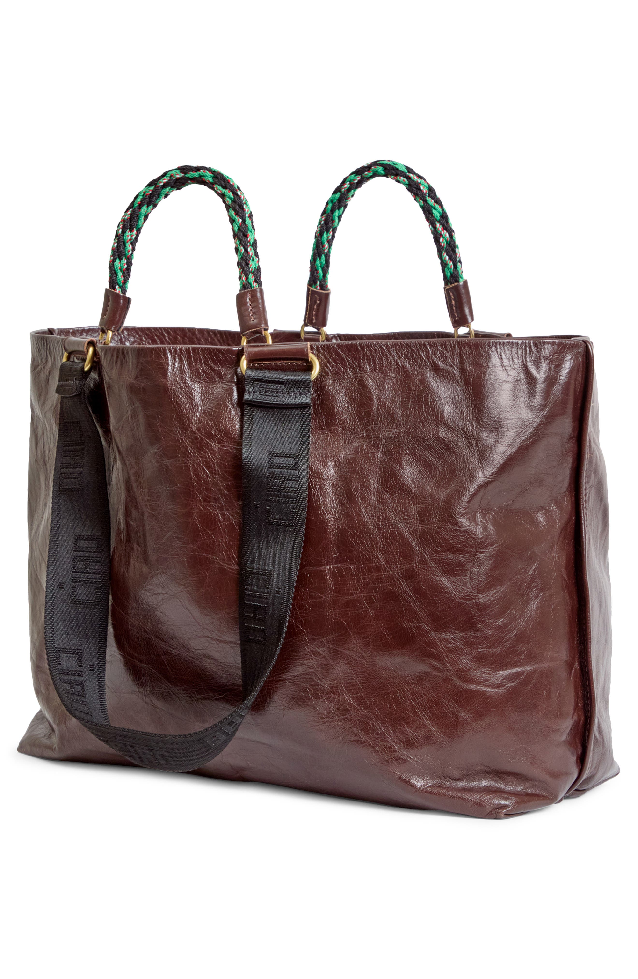 Clare V. Grande Bateau Leather Tote, Alternate, color, Mocha