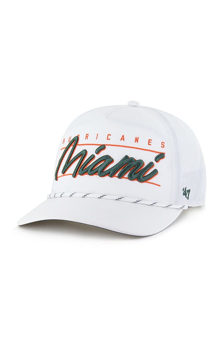 '47 Men's '47 White Miami Hurricanes Condor Hitch brrr° Adjustable Hat, Main, color, 