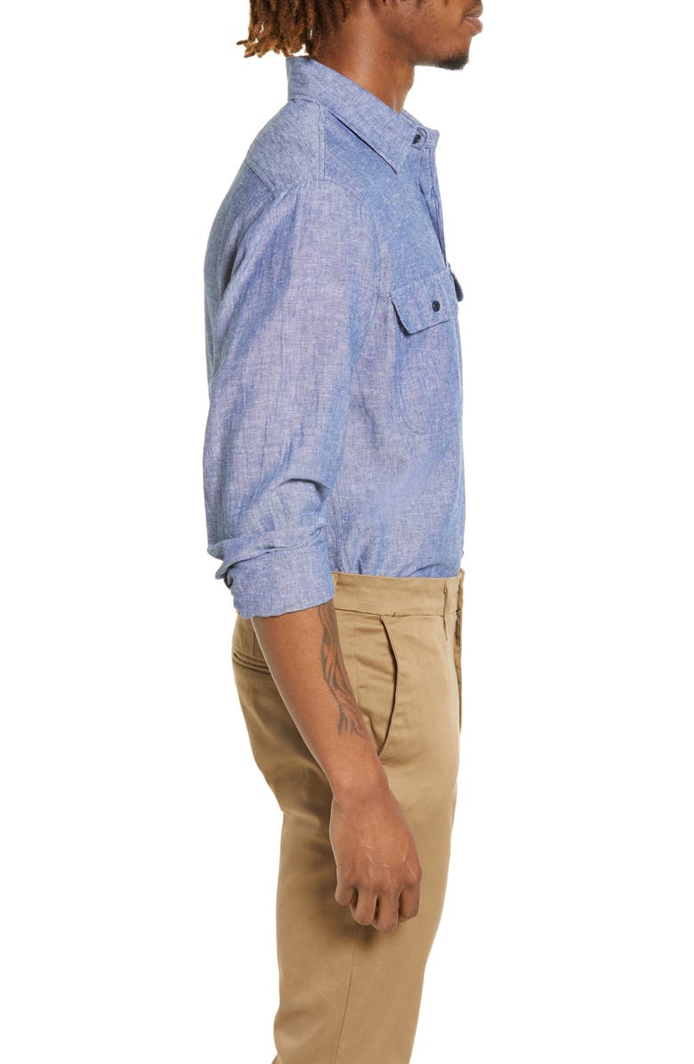 Schott NYC Men's Solid Cotton Button-Up Shirt, Alternate, color, 