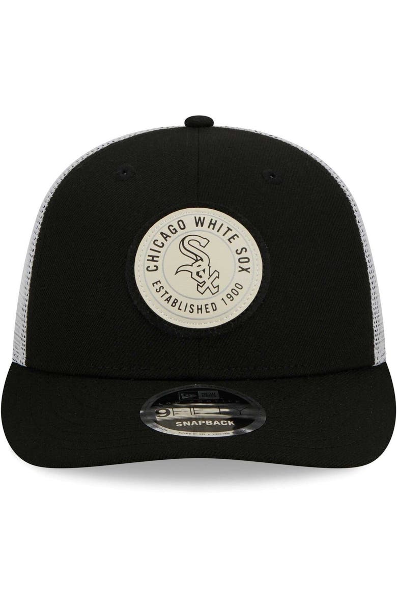 New Era Men's New Era Black Chicago White Sox Circle Trucker Low Profile 9FIFTY Snapback Hat, Alternate, color, Black