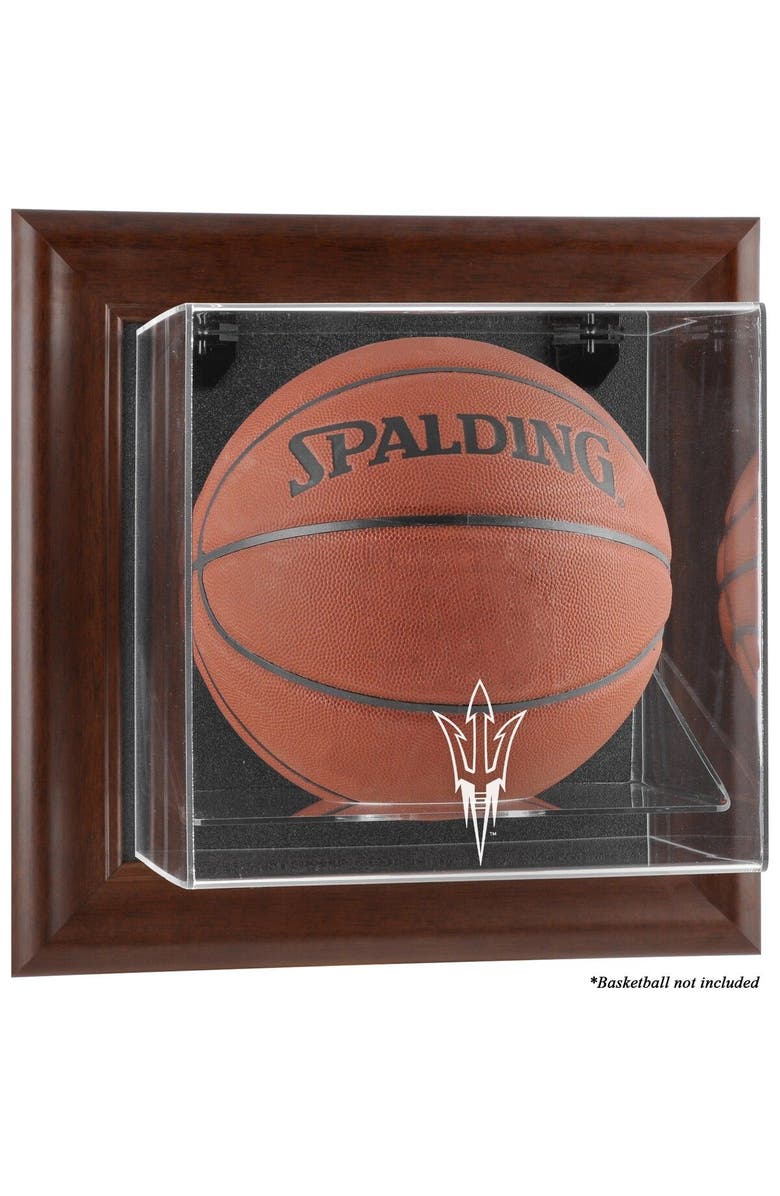 FANATICS AUTHENTIC Arizona State Sun Devils Brown Framed Wall-Mountable Basketball Display Case, Main, color, 