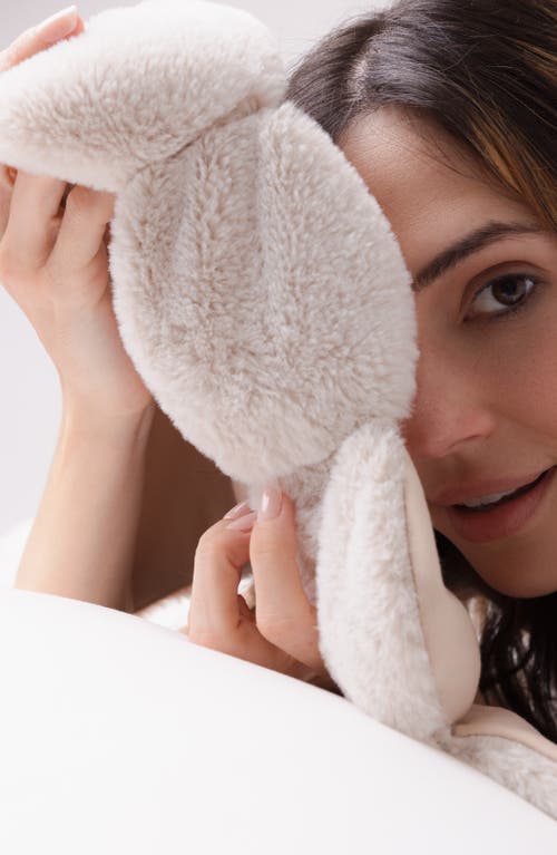 Nodpod Teddy Faux Fur Weighted Sleep Mask In Sand