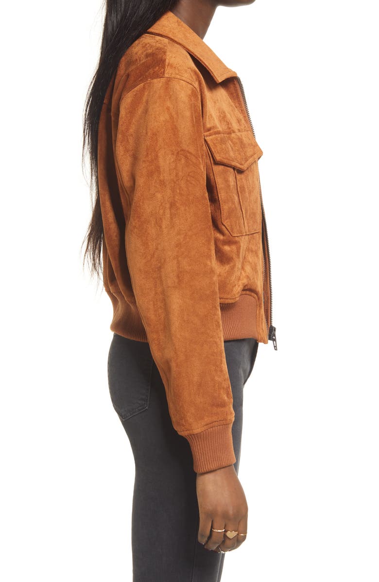 BLANKNYC Faux Suede Bomber Jacket, Alternate, color, 