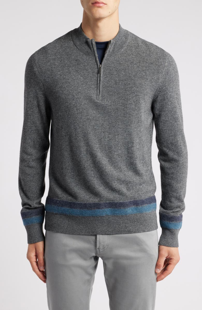 Robert Barakett Rockingham Half Zip Sweater, Main, color, Grey