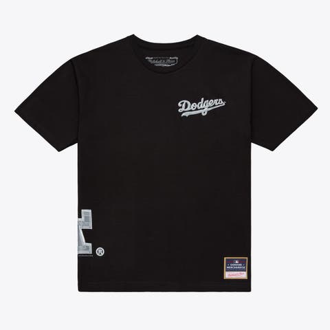 Men's Mitchell & Ness  Black Los Angeles Dodgers Chrome Heritage T-Shirt