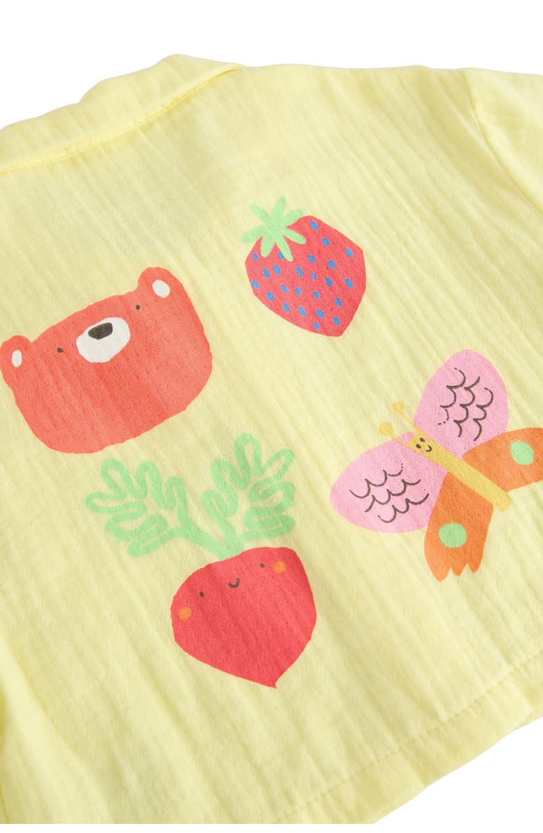 NEXT Kids' Cotton Gauze Camp Shirt & Shorts Set, Alternate, color, Yellow