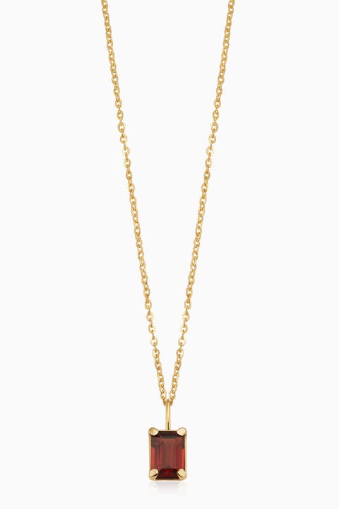 14K Gold Date Me Birthstone Pendant Necklace