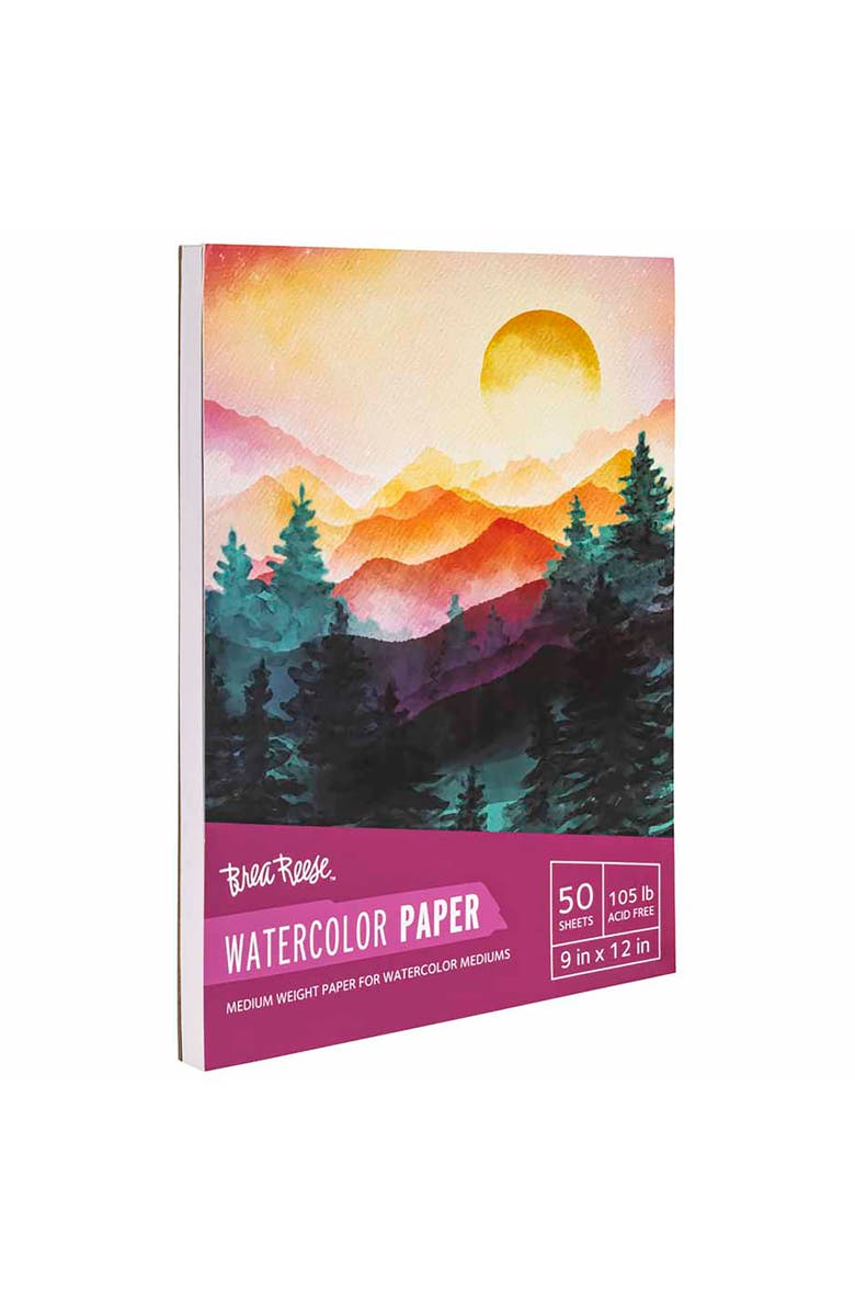 Brea Reese Watercolor Paper Pad 50 Sheets 9X12", Alternate, color, Multicolored