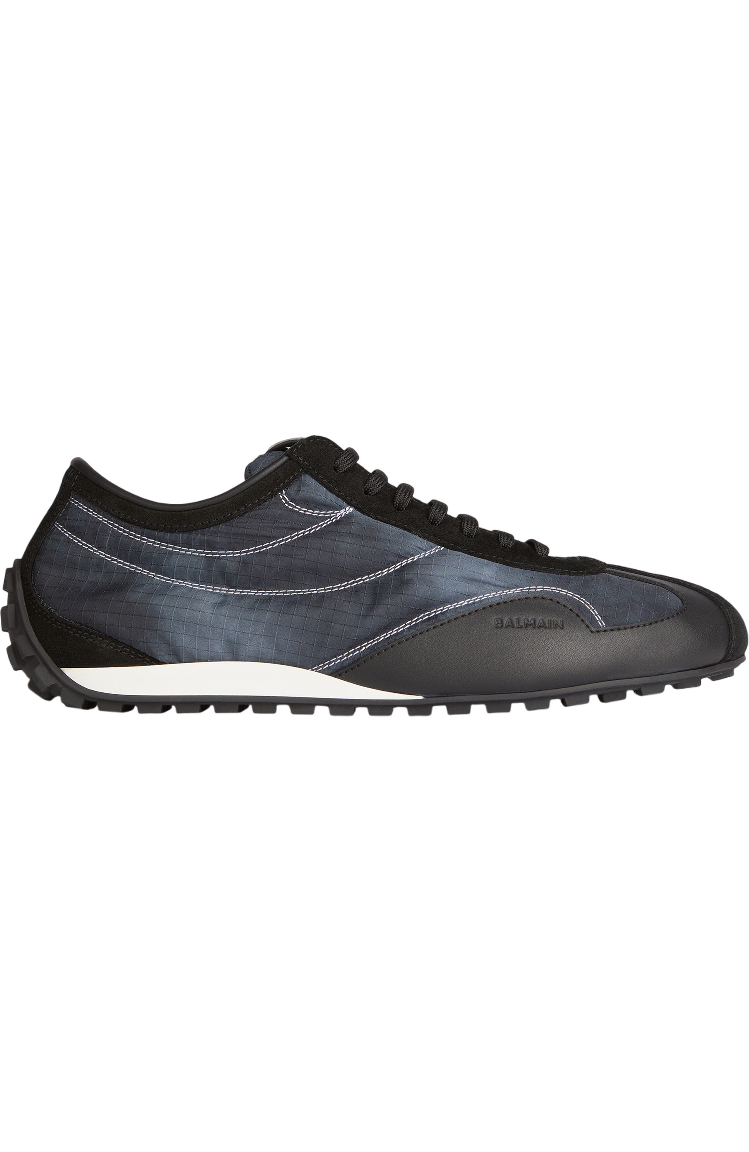 Racing Low trainers in nylon and leather, Alternate, color, black