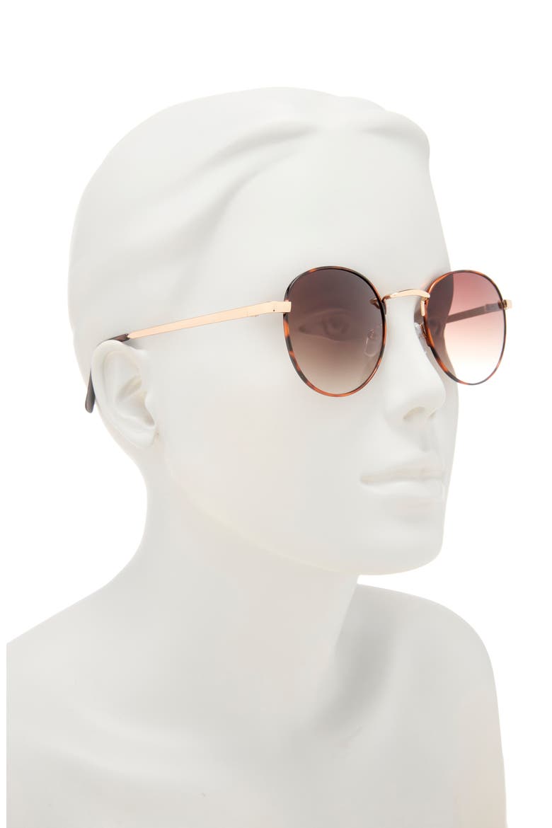 Rising 48mm Small Gradient Round Sunglasses, Alternate, color, GOLD / TORTOISE