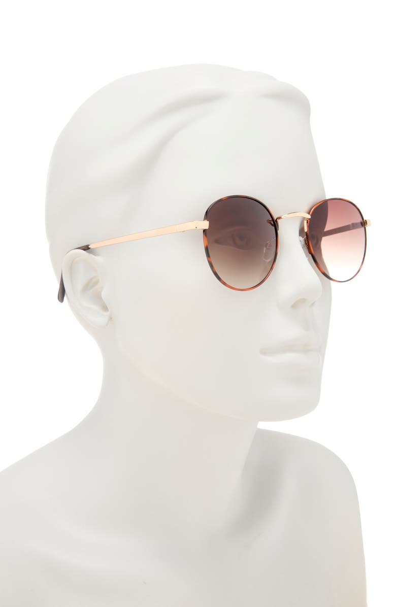 AIRE Rising 48mm Small Gradient Round Sunglasses, Alternate, color, Gold / Tortoise