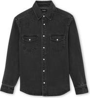 Reiss Finley Denim Snap-Up Shirt
