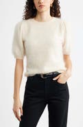 Nordstrom Femme Short Sleeve Brushed Cashmere Sweater