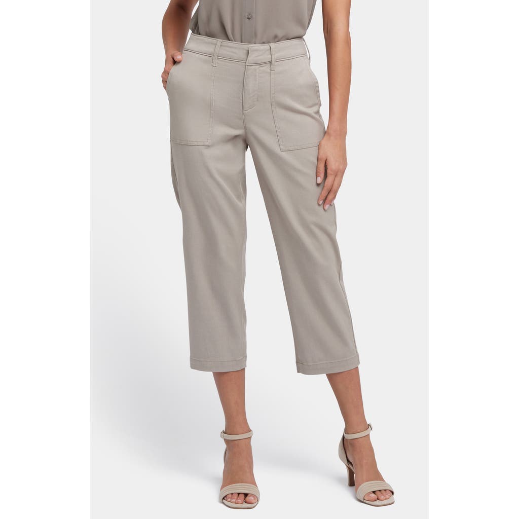 Nydj Straight Leg Stretch Twill Utility Capri Pants In Saddlewood