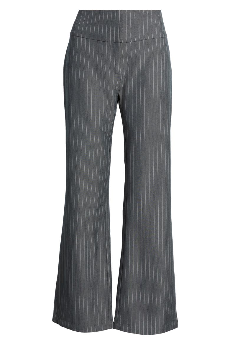 Isabeau Pinstripe Pants, Alternate, color, GREY