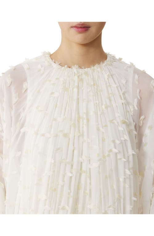 Lanvin Long Dress In Plumetis Silk In White