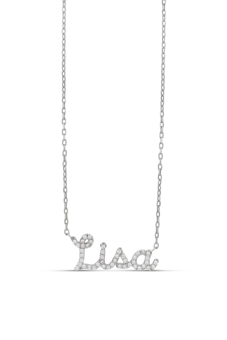 Script Name Necklace, Alternate, color, SILVER