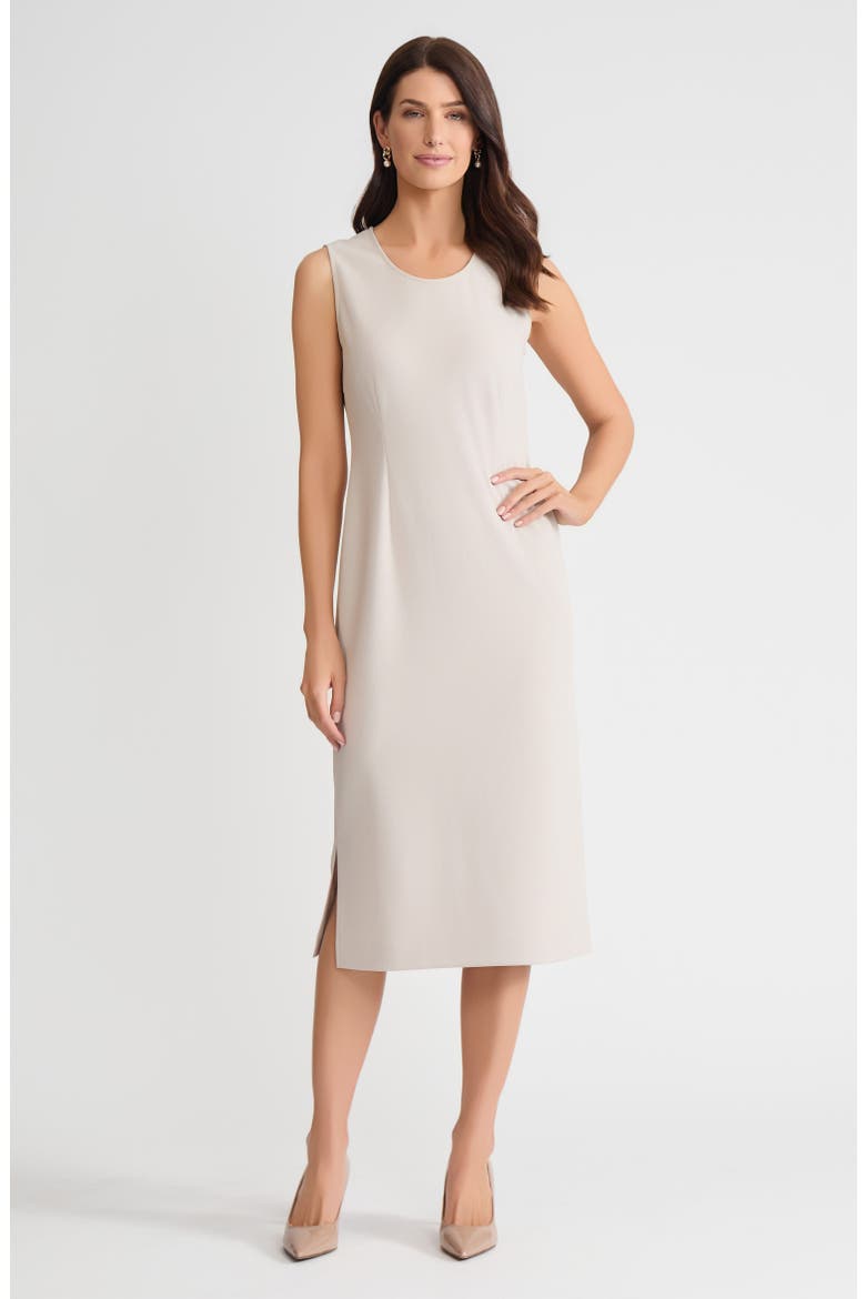 Stretch Deco Crepe Sheath Midi Dress, Main, color, Limestone