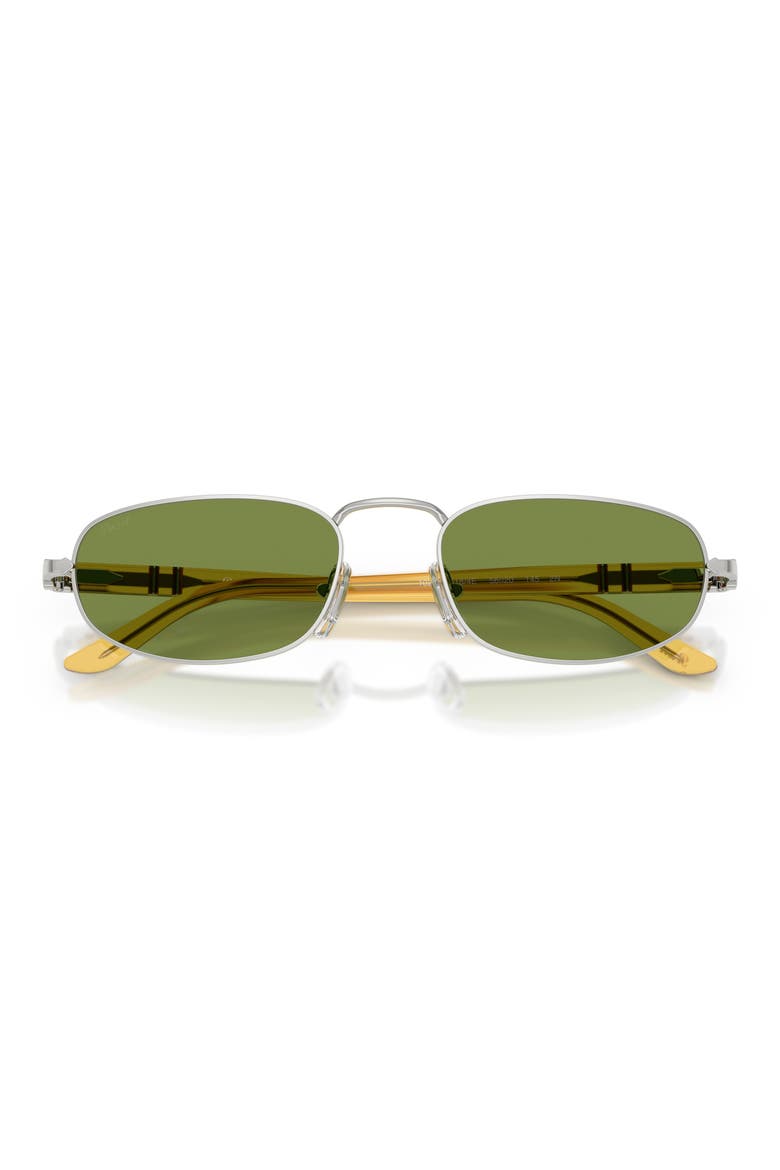 56mm Pillow Sunglasses, Alternate, color, SILVER / GREEN