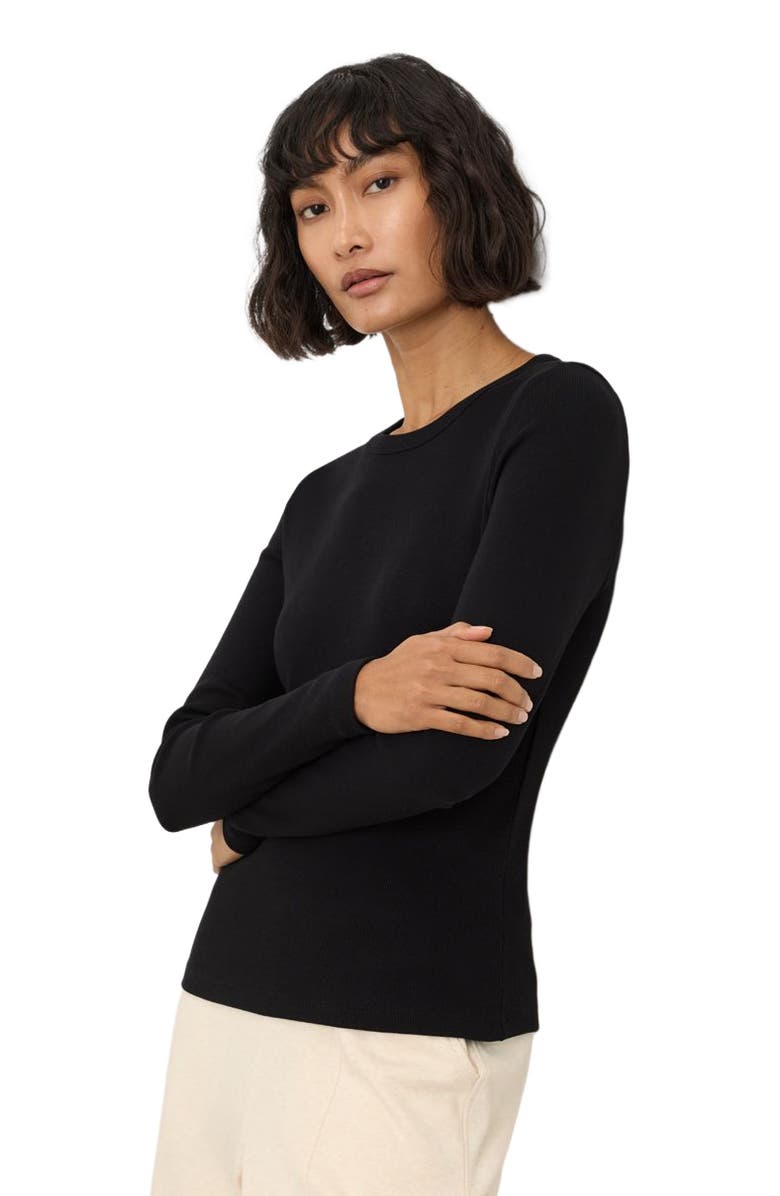 Pact Perfect Rib Layering Long Sleeve Made With Organic Cotton, Alternate, color, Black
