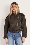 NASTY GAL Cropped Biker Jacket