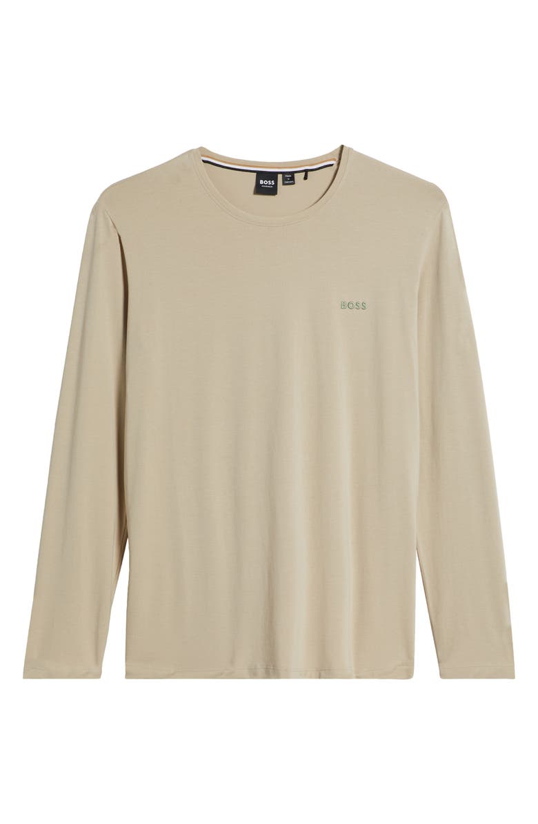 BOSS Mix Match Long Sleeves Pajama T-Shirt, Alternate, color, Light Beige