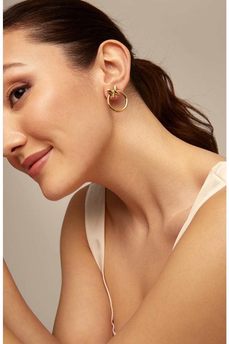 Butterfly Swing Hoops, Alternate, color, Gold