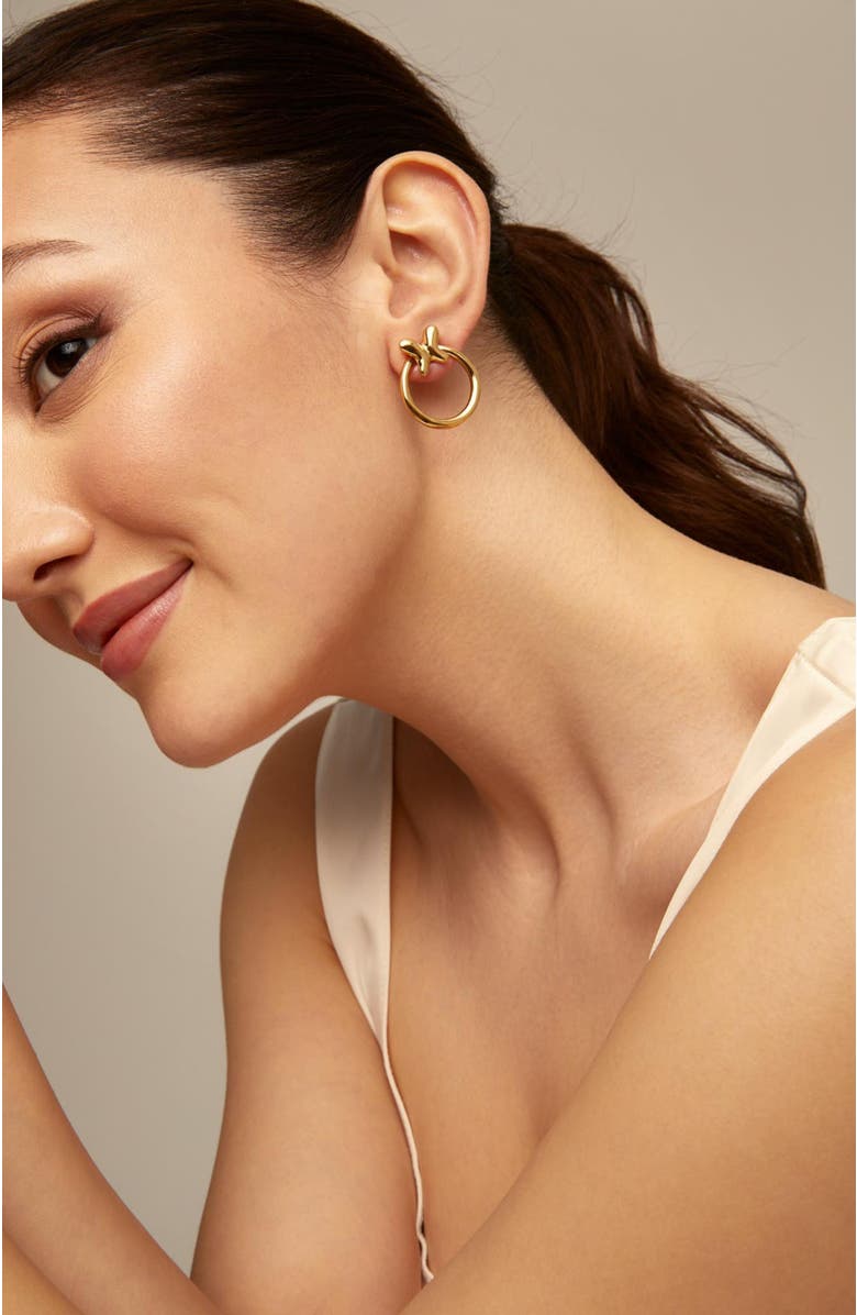 UNODE50 Butterfly Swing Hoops, Alternate, color, Gold