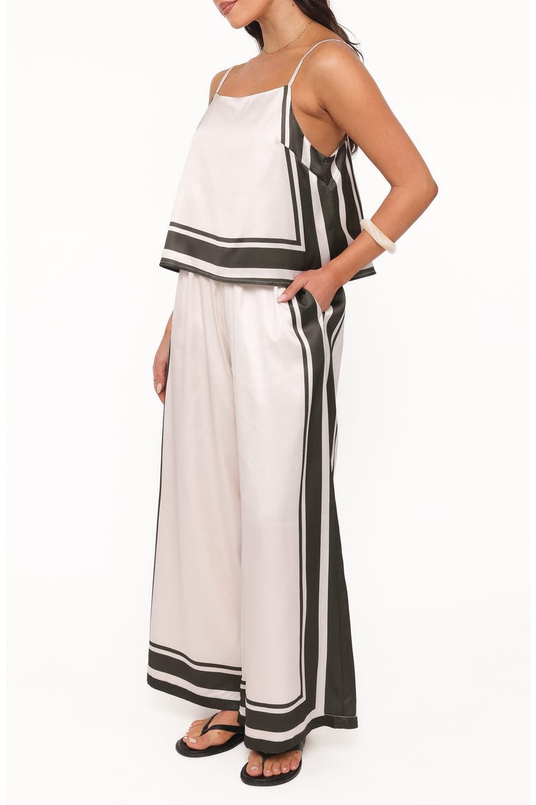 Caelia 2-Piece Camisole & Pants Set, Alternate, color, BEIGE BLACK