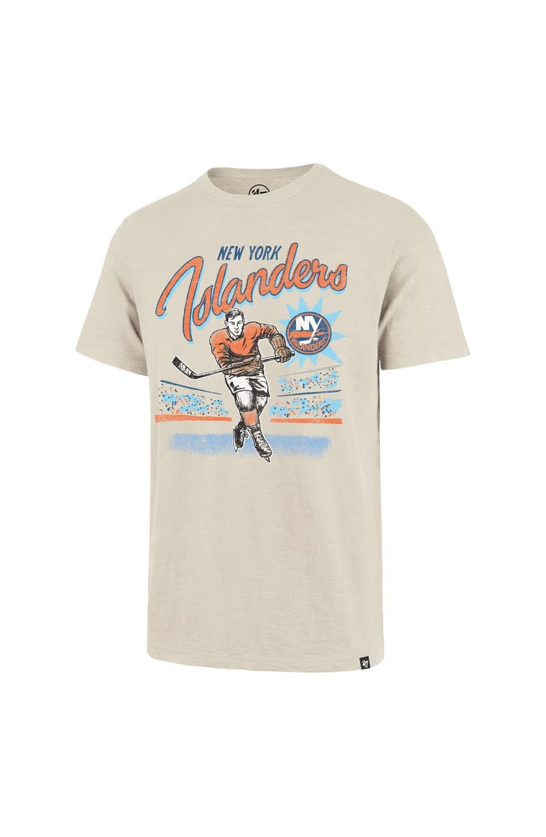 '47 Men's '47  Natural New York Islanders Hockey Player Golden Age Scrum T-Shirt, Alternate, color, 