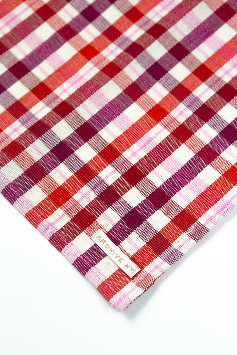 Noel Red Plaid Cotton Table Runner, Alternate, color, Red