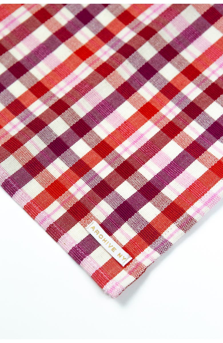 Archive New York Noel Red Plaid Cotton Table Runner, Alternate, color, Red