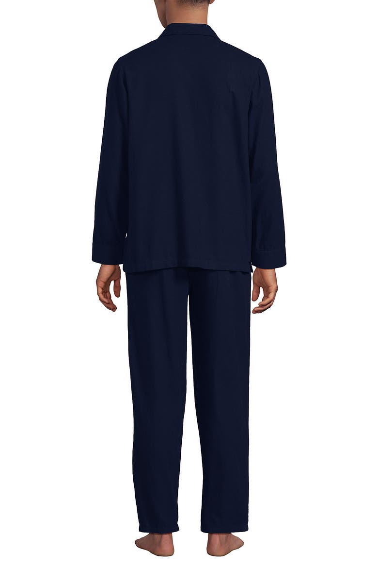 Flannel 3 Piece Pajama Set, Alternate, color, Deep Sea Navy