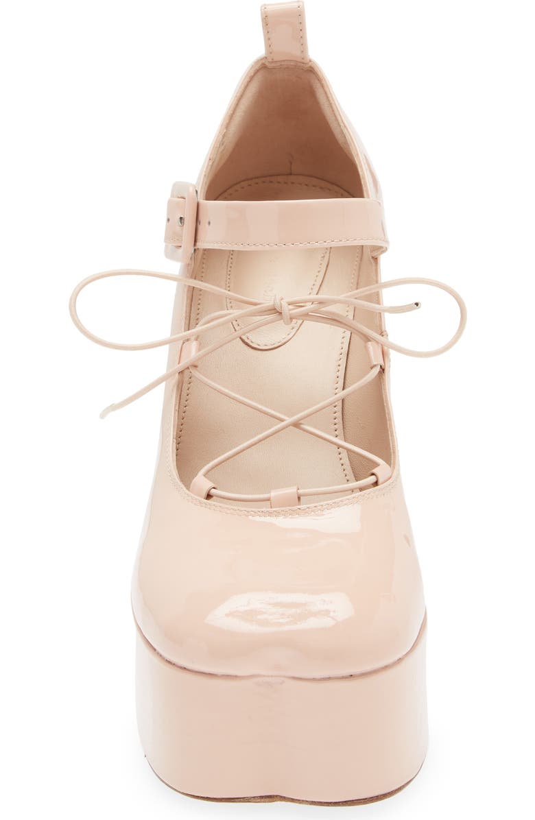 Simone Rocha Heart Toe Lace-Up Ballerina Mary Jane Platform Pump, Alternate, color,