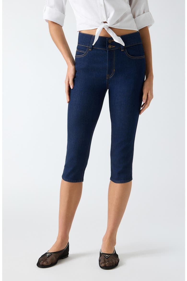 Lily Denim Capris, Main, color, RINSED WASH